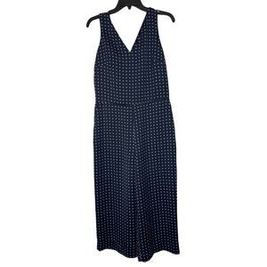 Banana Republic Blue White Polka Dot Crop Jumpsuit Size 4 NWT Summer